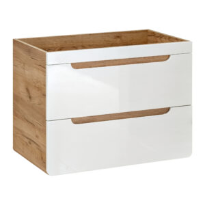 Szafka wisząca pod umywalkę ARVIDA - biała - 2 szuflady - 80 x 59 x 46 cm
