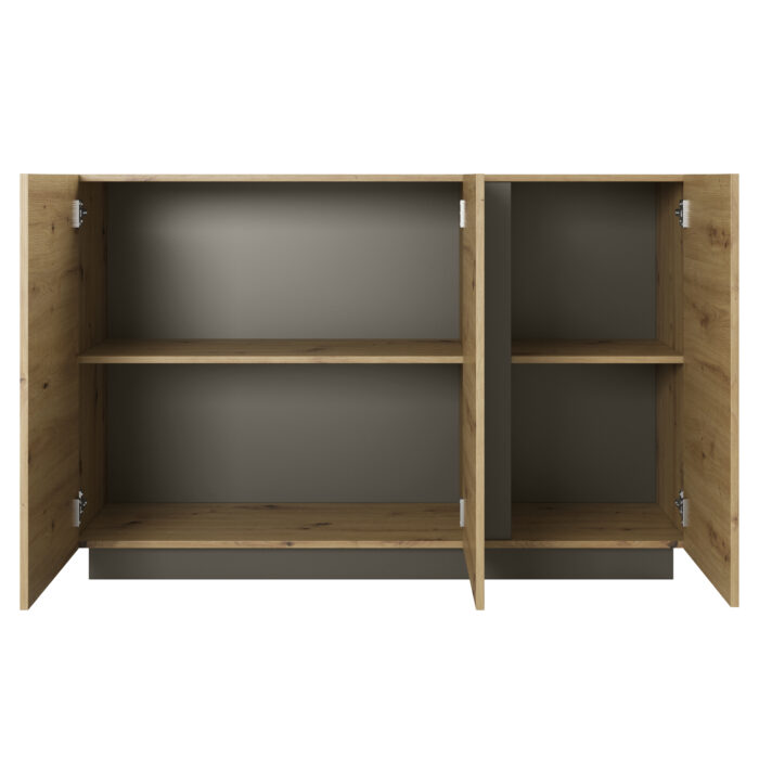 Komoda ANDEBU KOM2 - Dąb - Szary Grafit - Cichy Domyk - obrazek 3