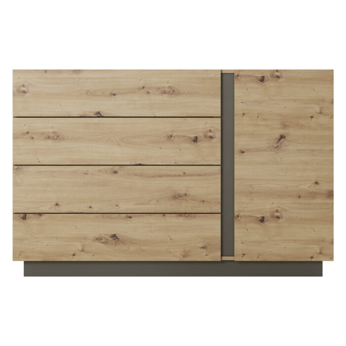 Komoda ANDEBU KOM4 - Dąb - Szary Grafit - Szuflady - obrazek 7