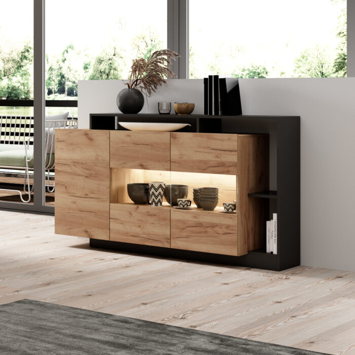 Komoda ALVDAL - Dąb - Antracyt - Bezuchwytowa - obrazek 2