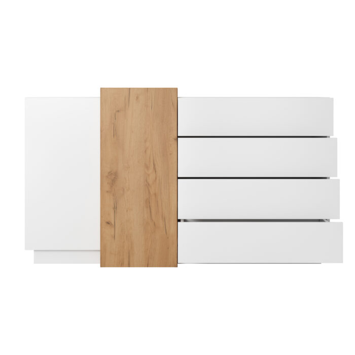 Komoda ETNE KOM2 - Dąb - Biały - 4 Szuflady - obrazek 5