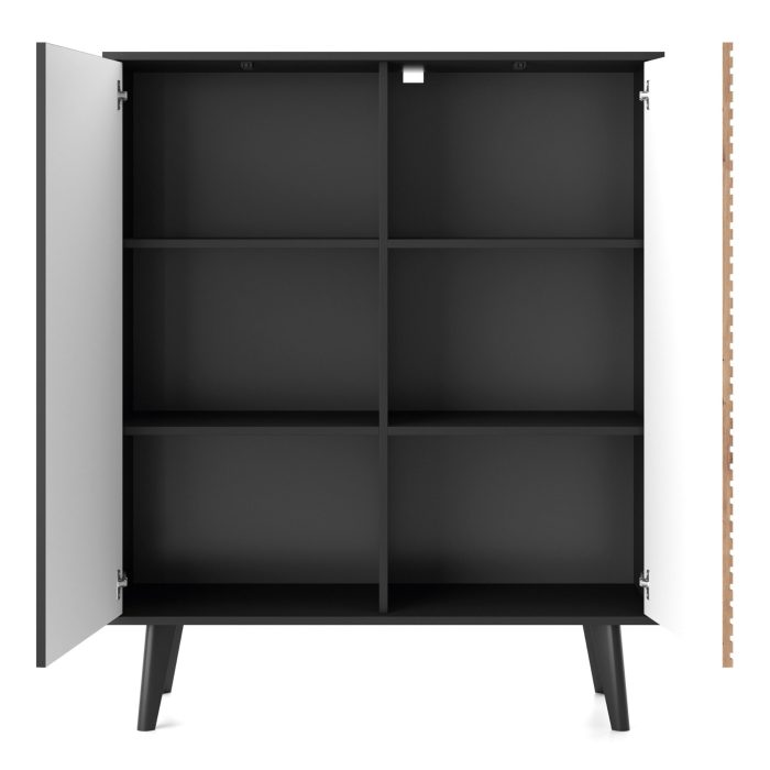 Saskatoon KD104 – komoda, czarny, dąb artisan, szerokość 104 cm, wysokość 125 cm, głębokość 39 cm - obrazek 4