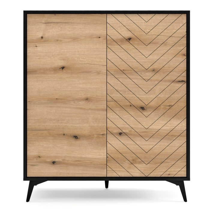 Jasper KD104 – Komoda, dąb evoke,czarny, szerokość 104 cm, wysokość 77 cm, głębokość 39 cm - obrazek 4