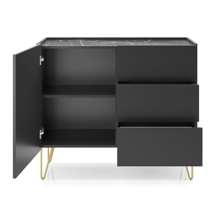 Komoda Canmore KSZ97 – czarny grafit, szerokość 97 cm, wysokość 83 cm, głębokość 37 cm - obrazek 4