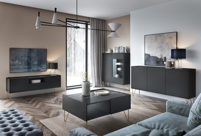 Komoda Canmore KSZ97 – czarny grafit, szerokość 97 cm, wysokość 83 cm, głębokość 37 cm - obrazek 6