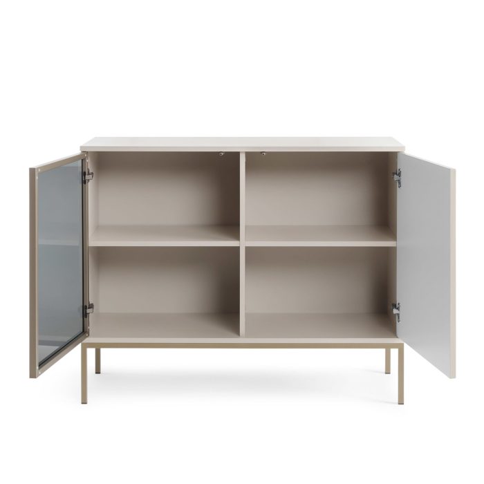 Laval K104 LED – komoda trzydrzwiowa z oświetleniem, kaszmir, szerokość 104 cm, wysokość 83 cm, głębokość 39 cm - obrazek 4