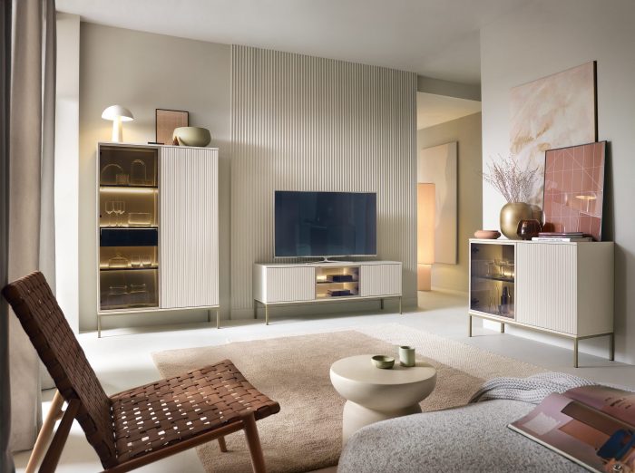 Laval KSZ154 – komoda, kaszmir z lamelami, szerokość 154 cm, wysokość 83 cm, głębokość 39 cm - obrazek 6