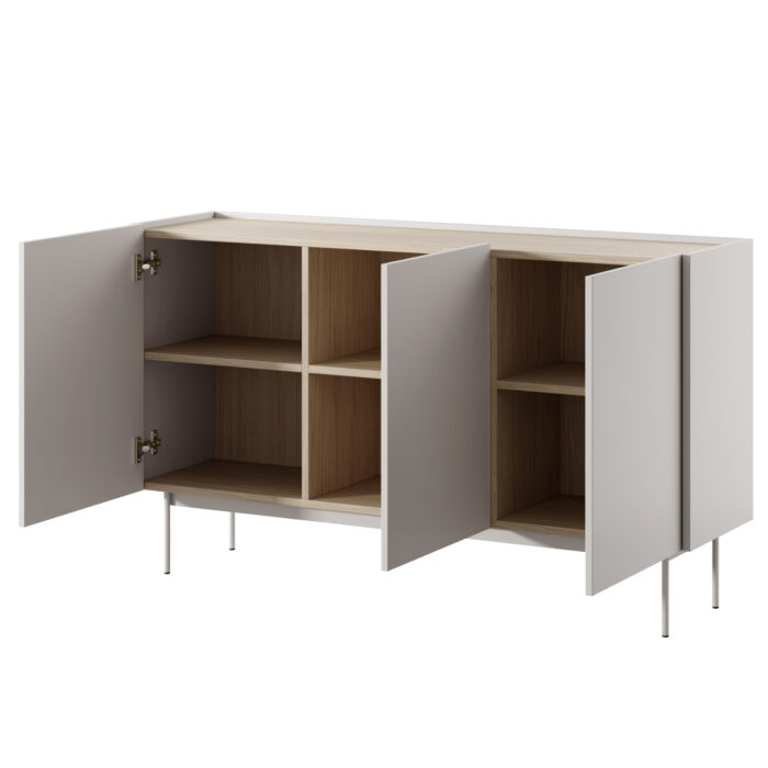 Komoda Kelowna K144 – kaszmir, dąb – szerokość 144 cm, wysokość 83 cm, głębokość 37 cm - obrazek 4