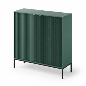 Kommode NANAIMO K104 - Zielony - Złote Uchwyty - Szerokość 104 cm, Wysokość 125 cm, Głębokość 39 cm