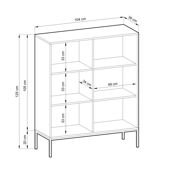 Kommode NANAIMO K104 - Zielony - Złote Uchwyty - Szerokość 104 cm, Wysokość 125 cm, Głębokość 39 cm - obrazek 3