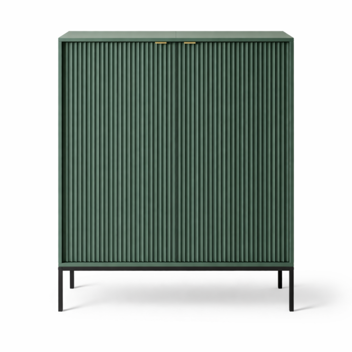 Kommode NANAIMO K104 - Zielony - Złote Uchwyty - Szerokość 104 cm, Wysokość 125 cm, Głębokość 39 cm - obrazek 5