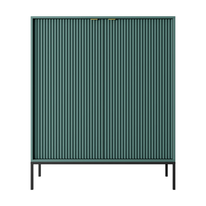 Kommode NANAIMO K104 - Zielony - Złote Uchwyty - Szerokość 104 cm, Wysokość 125 cm, Głębokość 39 cm - obrazek 7