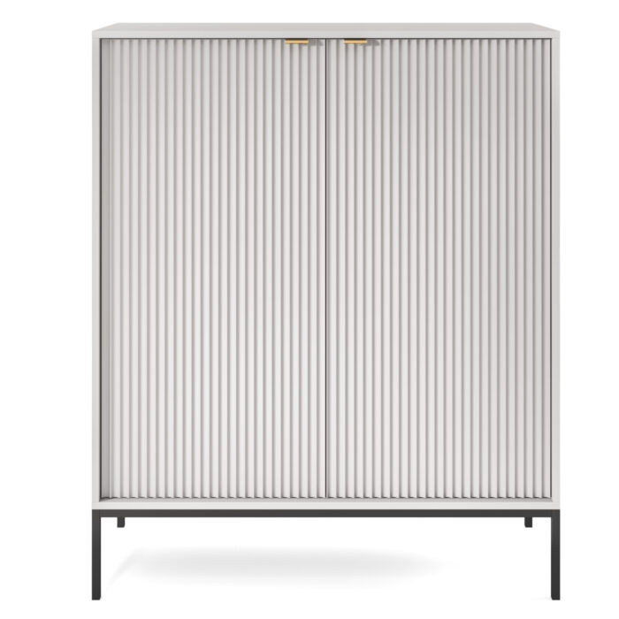 Komoda NANAIMO K104 - Szary - Złote Uchwyty - Szerokość 104 cm, Wysokość 125 cm, Głębokość 39 cm - obrazek 8