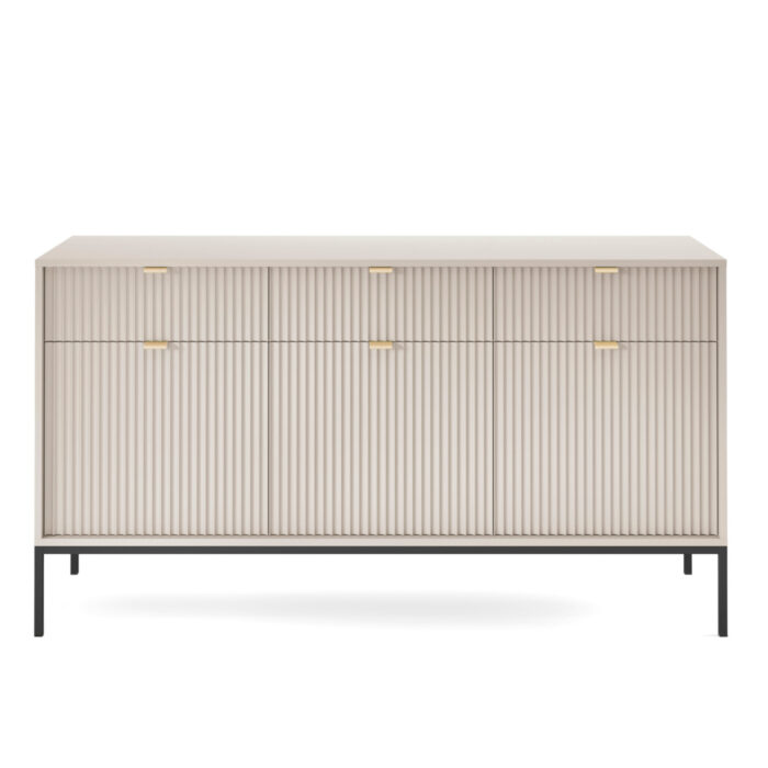 Komoda NANAIMO KSZ154 – kaszmir – złote uchwyty – 3 szuflady – szerokość 154 cm, wysokość 83 cm, głębokość 39 cm - obrazek 7