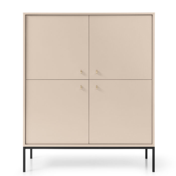 Komoda MONCTON MK104 – beżowa – metalowe uchwyty – szerokość 104 cm, wysokość 125 cm, głębokość 39 cm - obrazek 7