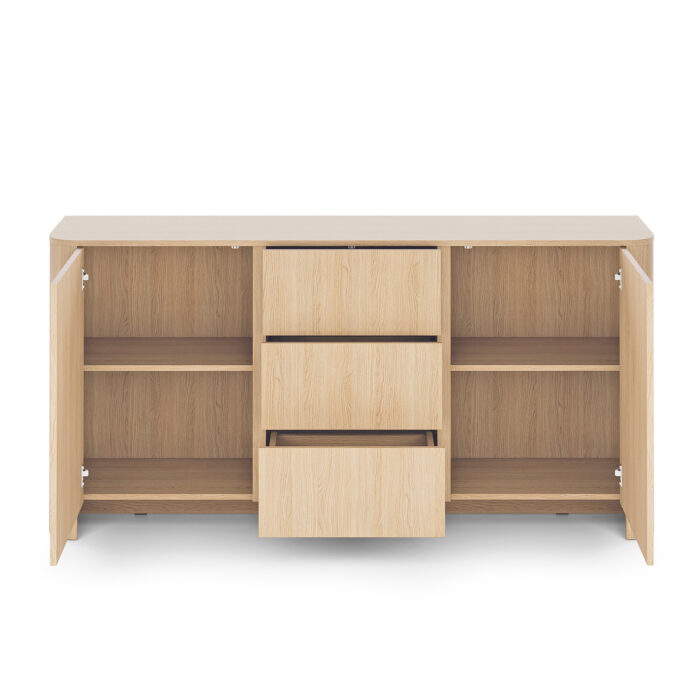 Komoda AMOS KSZ168 – dąb – zaokrąglona – cichy domyk – szuflady – szerokość 103 cm, wysokość 132 cm, głębokość 39 cm - obrazek 4