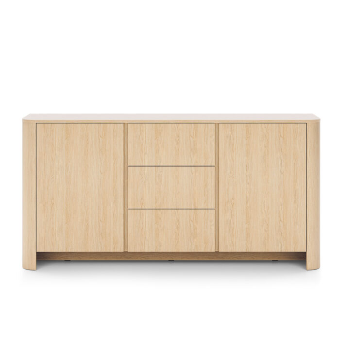 Komoda AMOS KSZ168 – dąb – zaokrąglona – cichy domyk – szuflady – szerokość 103 cm, wysokość 132 cm, głębokość 39 cm - obrazek 7