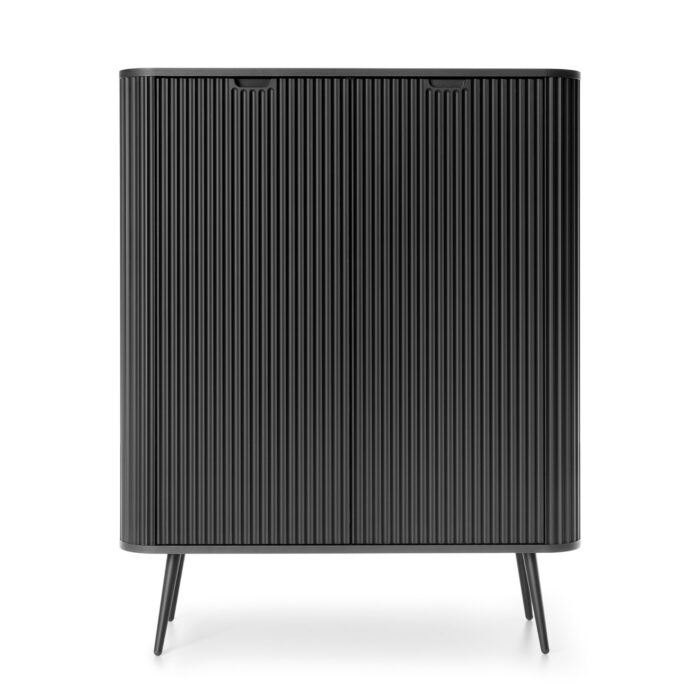 Komoda MORDEN K103 – Czarna – Ryflowane Fronty – Szerokość 103 cm, Wysokość 129 cm, Głębokość 39 cm - obrazek 7
