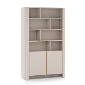 Regał Stojący Wysoki AMOS - Kaszmir - Zaokrąglony - Cichy Domyk - Szerokość 103 cm, Wysokość 170 cm, Głębokość 39 cm