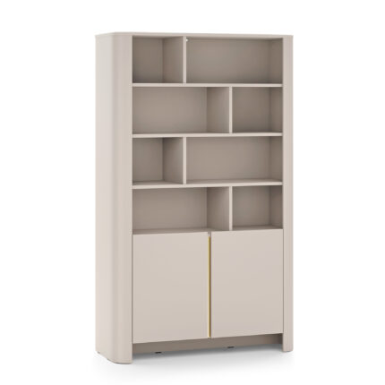 Regał Stojący Wysoki AMOS - Kaszmir - Zaokrąglony - Cichy Domyk - Szerokość 103 cm, Wysokość 170 cm, Głębokość 39 cm