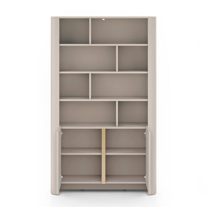 Regał Stojący Wysoki AMOS - Kaszmir - Zaokrąglony - Cichy Domyk - Szerokość 103 cm, Wysokość 170 cm, Głębokość 39 cm - obrazek 4