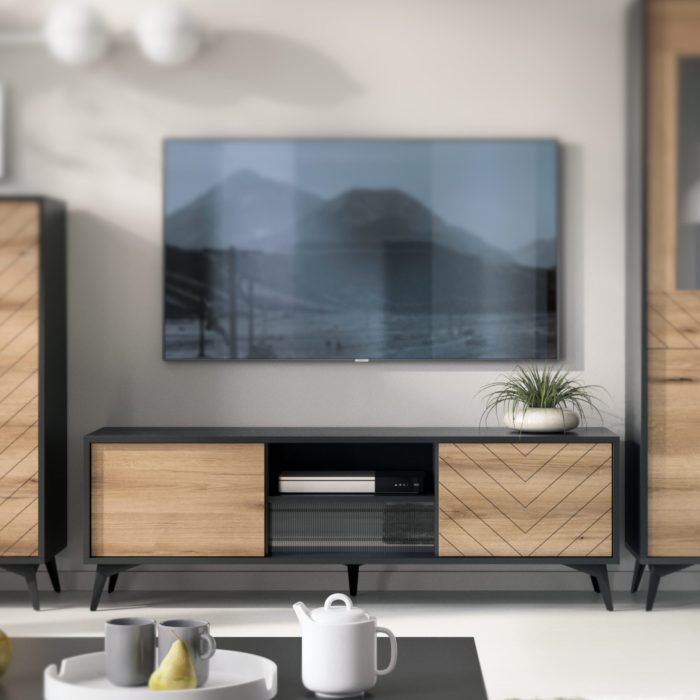 Szafka RTV Jasper 154 cm – szerokość 154 cm, wysokość 56 cm, głębokość 39 cm - obrazek 5