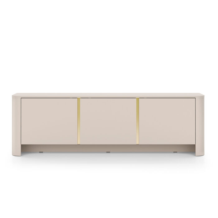 Szafka RTV AMOS – kaszmir – zaokrąglona – cichy domyk – szerokość 168 cm, wysokość 52 cm, głębokość 39 cm - obrazek 7