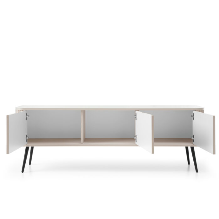 Szafka pod telewizor MORDEN – Kaszmir – Ryflowane Fronty – Szerokość 168 cm, Wysokość 56 cm, Głębokość 39 cm - obrazek 4