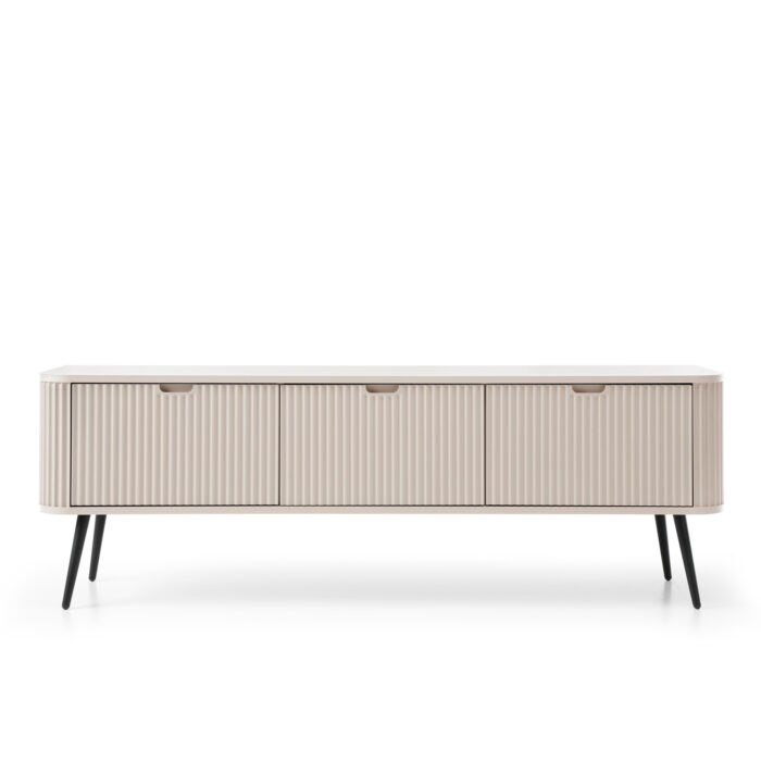 Szafka pod telewizor MORDEN – Kaszmir – Ryflowane Fronty – Szerokość 168 cm, Wysokość 56 cm, Głębokość 39 cm - obrazek 7