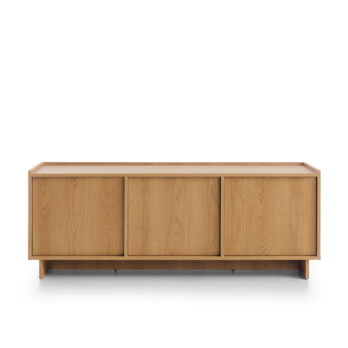 Szafka RTV Yarker, dąb karmelowy, 3-drzwiowa, 147 × 55 × 39 cm - obrazek 6