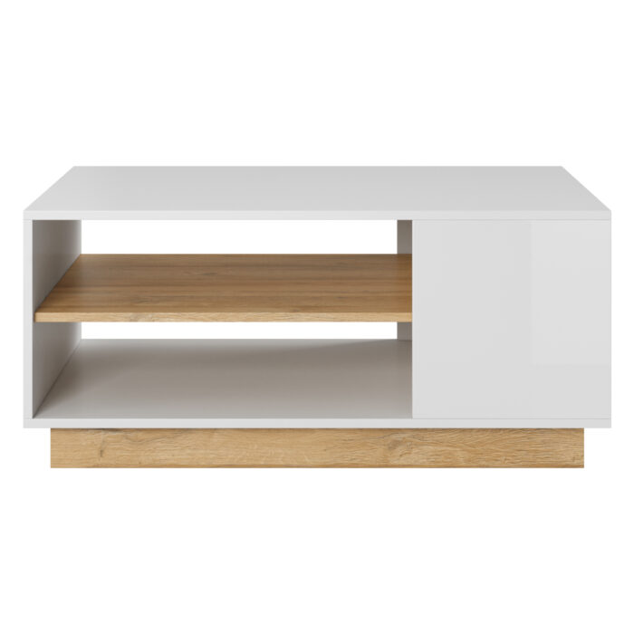 Stolik Kawowy ANDEBU - Dąb - Biały Mat i Połysk - obrazek 5