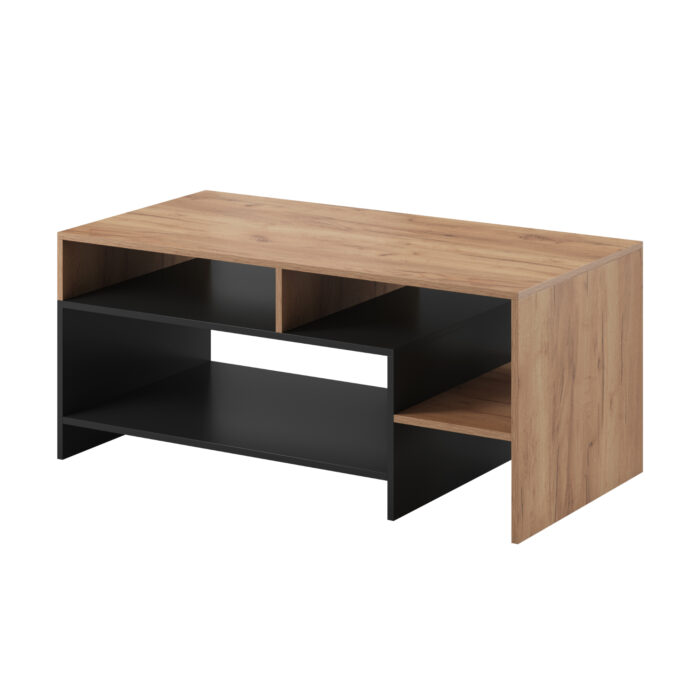 Stolik Kawowy ALVDAL - Dąb - Antracyt - Półki - obrazek 1