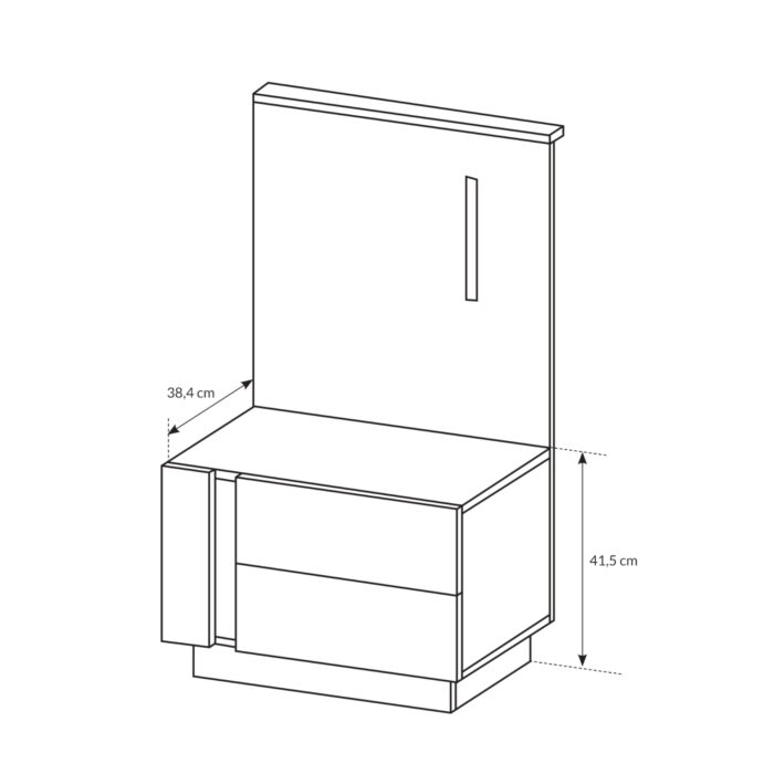 Zestaw 2 Stoliki Nocne ANDEBU - Dąb - Szary Grafit - Szuflady - obrazek 2
