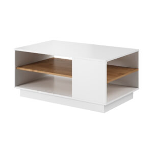 Stolik Kawowy ETNE - Dąb - Biały - Półka