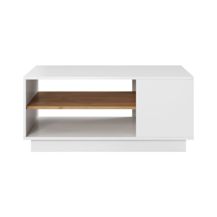 Stolik Kawowy ETNE - Dąb - Biały - Półka - obrazek 4