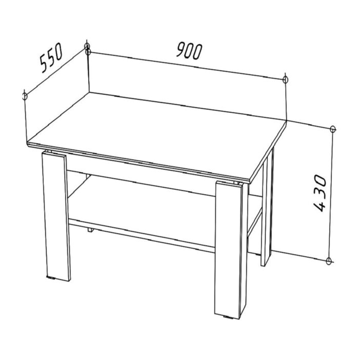 Stolik Kawowy Sola - Szary - Dąb - Dodatkowa Półka - Szerokość 90 cm, Wysokość 43 cm, Głębokość 55 cm - obrazek 2