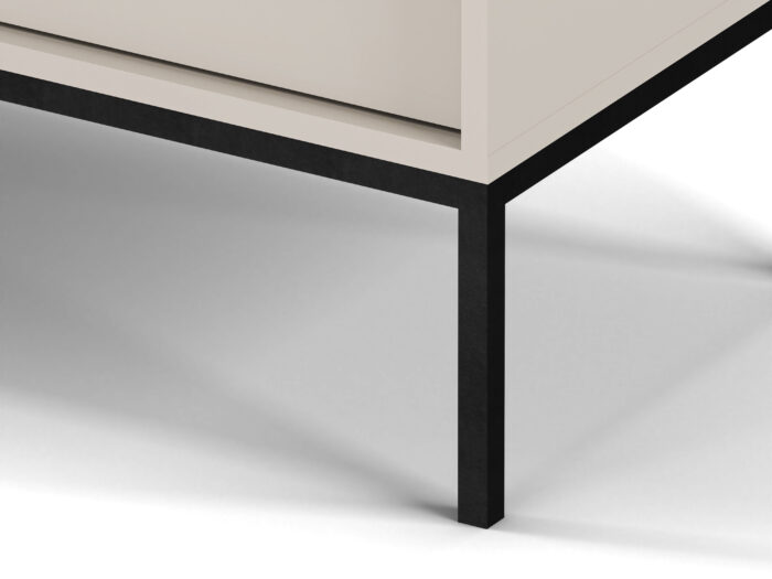 Stolik nocny MONCTON - Beige - Metalowe Uchwyty - Drawer - Szerokość 54 cm, Wysokość 56 cm, Głębokość 39 cm - obrazek 6