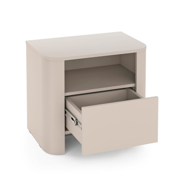 Nocna Szafka AMOS - Kaszmir - Zaokrąglona - Cichy Domyk - Szuflada - Szerokość 58 cm, Wysokość 52 cm, Głębokość 39 cm - obrazek 4