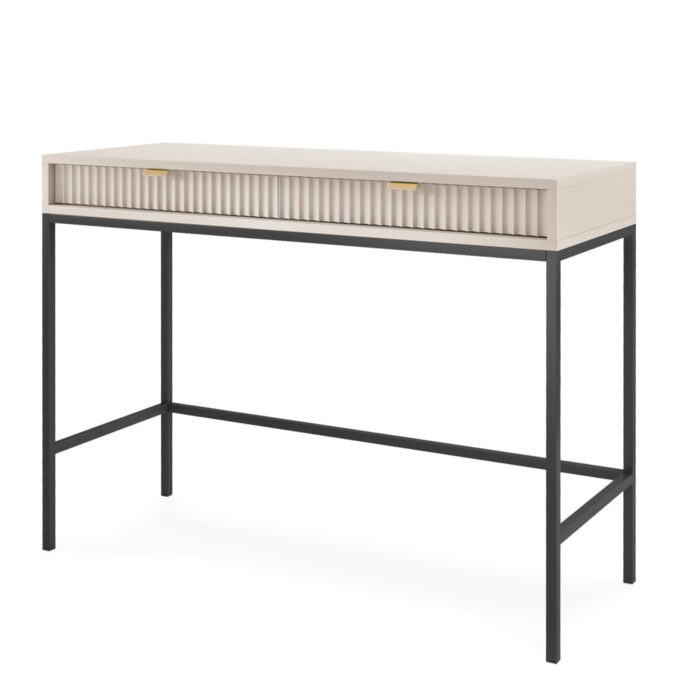 Toaletka NANAIMO - Kashmir - Złote Uchwyty - Dwie Szuflady - Szerokość 104 cm, Wysokość 77 cm, Głębokość 50 cm - obrazek 1