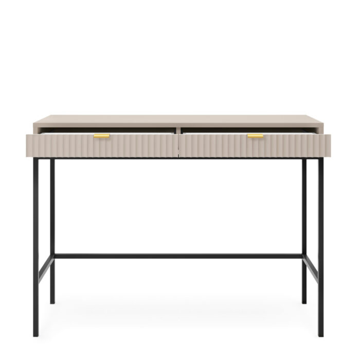 Toaletka NANAIMO - Kashmir - Złote Uchwyty - Dwie Szuflady - Szerokość 104 cm, Wysokość 77 cm, Głębokość 50 cm - obrazek 4