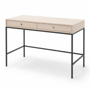 Toaletka MONCTON - Beige - Metalowe Uchwyt - 2 Szuflady - Szerokość 104 cm, Wysokość 77 cm, Głębokość 50 cm