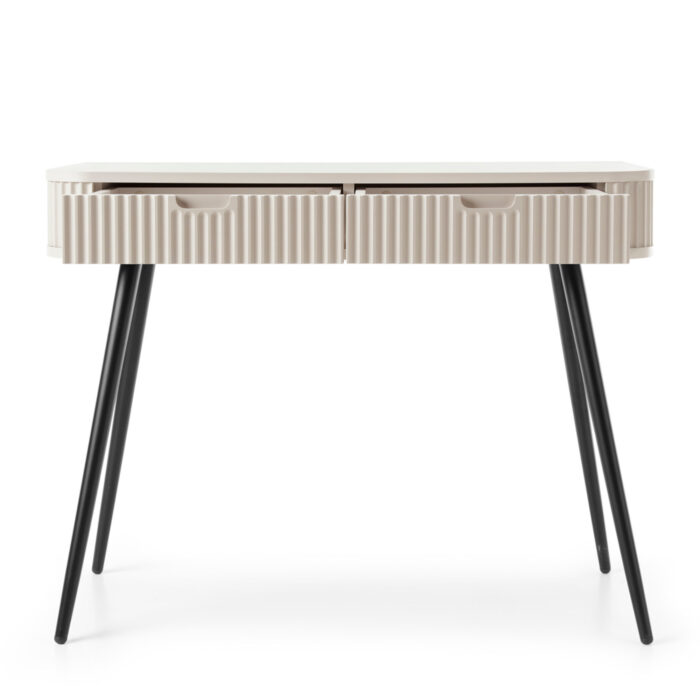 Toaletka MORDEN – Kaszmir – Ryflowane Fronty – 2 Szuflady – Szerokość 103 cm, Wysokość 80 cm, Głębokość 49 cm - obrazek 4