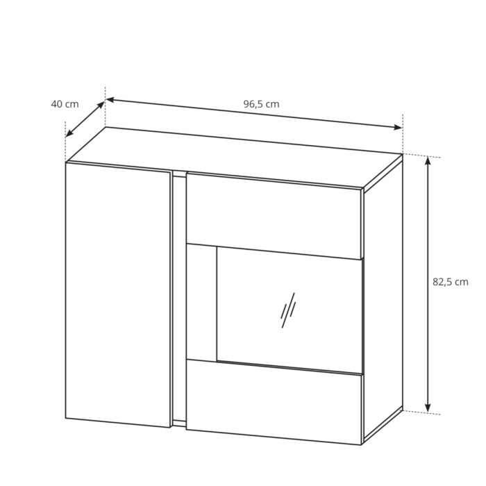 Szafka Wisząca ANDEBU - Dąb - Biały Mat i Połysk - Cichy Domyk - obrazek 2