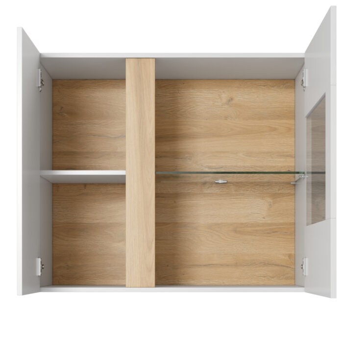 Szafka Wisząca ANDEBU - Dąb - Biały Mat i Połysk - Cichy Domyk - obrazek 3