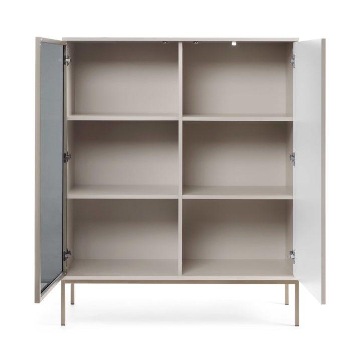 Laval WT104 – witryna z oświetleniem LED, kaszmir, szerokość 104 cm, wysokość 126 cm, głębokość 39 cm - obrazek 3