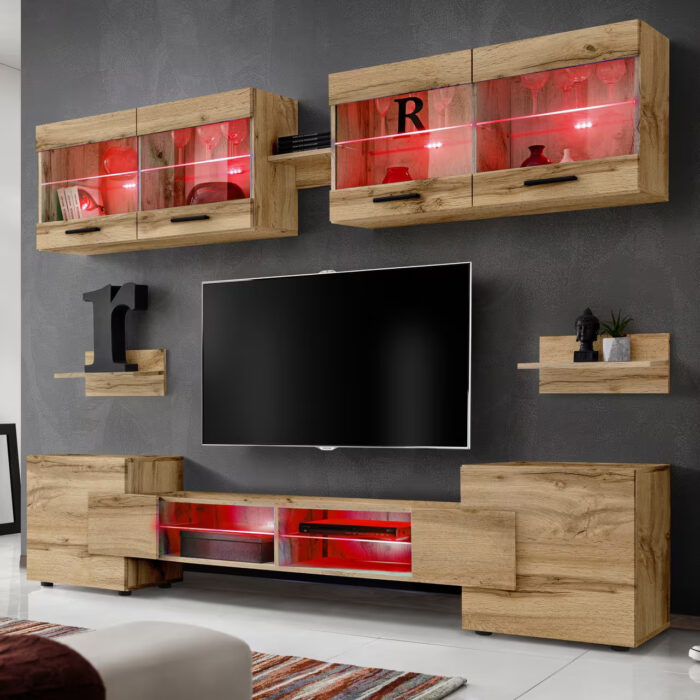 Zestaw Mebli RTV Foggia, Wotan/Wotan Oświetlenie LED RGB - obrazek 2