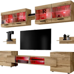 Zestaw Mebli RTV Foggia, Wotan/Wotan Oświetlenie LED RGB
