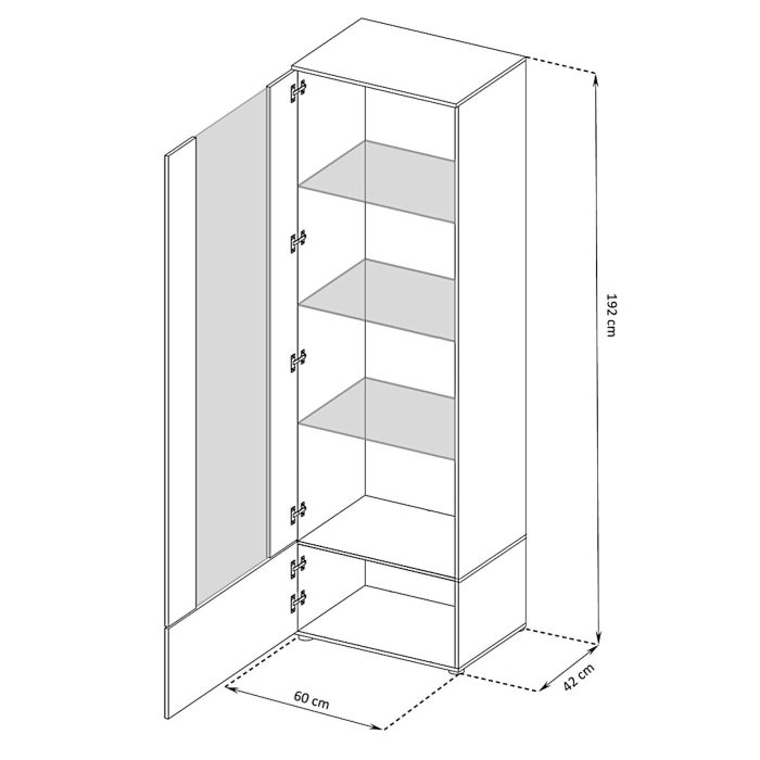 Witryna Stojąca Alessandria, Biały/Czarny - obrazek 3
