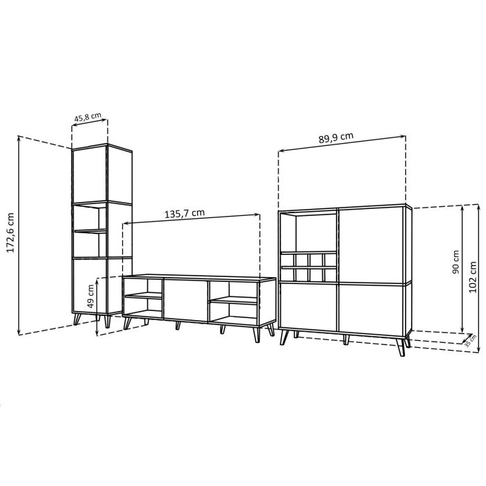 Zestaw Mebli Do Salonu i Stojak na Wino Fondi - obrazek 3