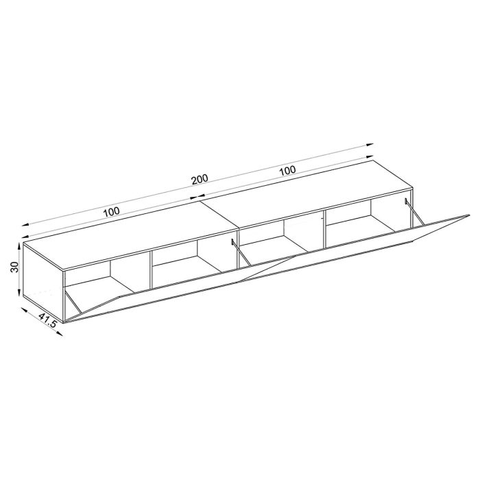Wisząca Szafka RTV Loreto, Wotan/Wotan - obrazek 3